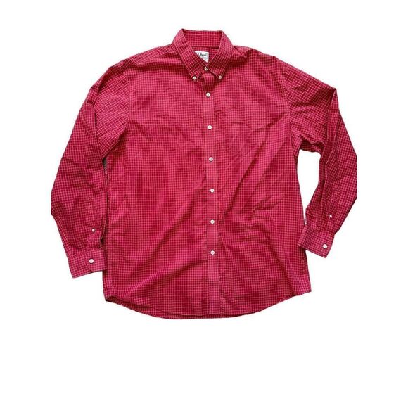L.L. Bean Men's Traditional Fit Button Down Shirt Size L-Reg Holiday‎ Large - Picture 1 of 7